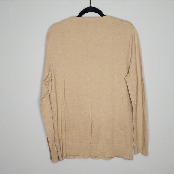 J. Crew Mercantile 100% Cotton Pique Thermal Crewneck Sweater Size Large Tan - Picture 7 of 7